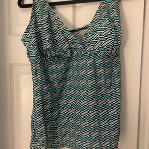 Geometric Patterned Women's Swim Top